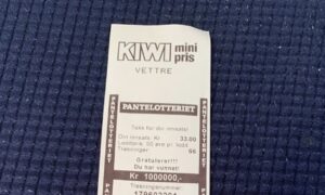 Pantelappen viste at mannen hadde vunnet hele én million kroner i Pantelotteriet.