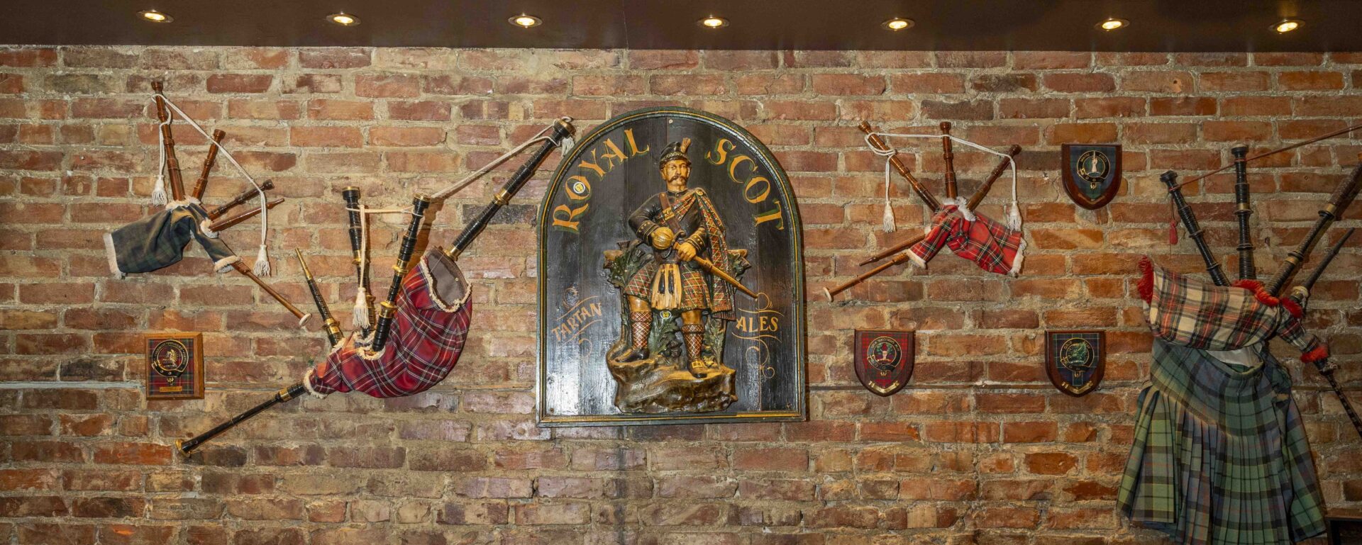Picture of Scottish artifacts hanging on the wall
